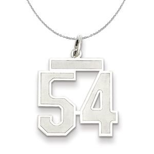 Sterling Silver, Jersey Collection, Medium Number 54 Necklace - 20 In